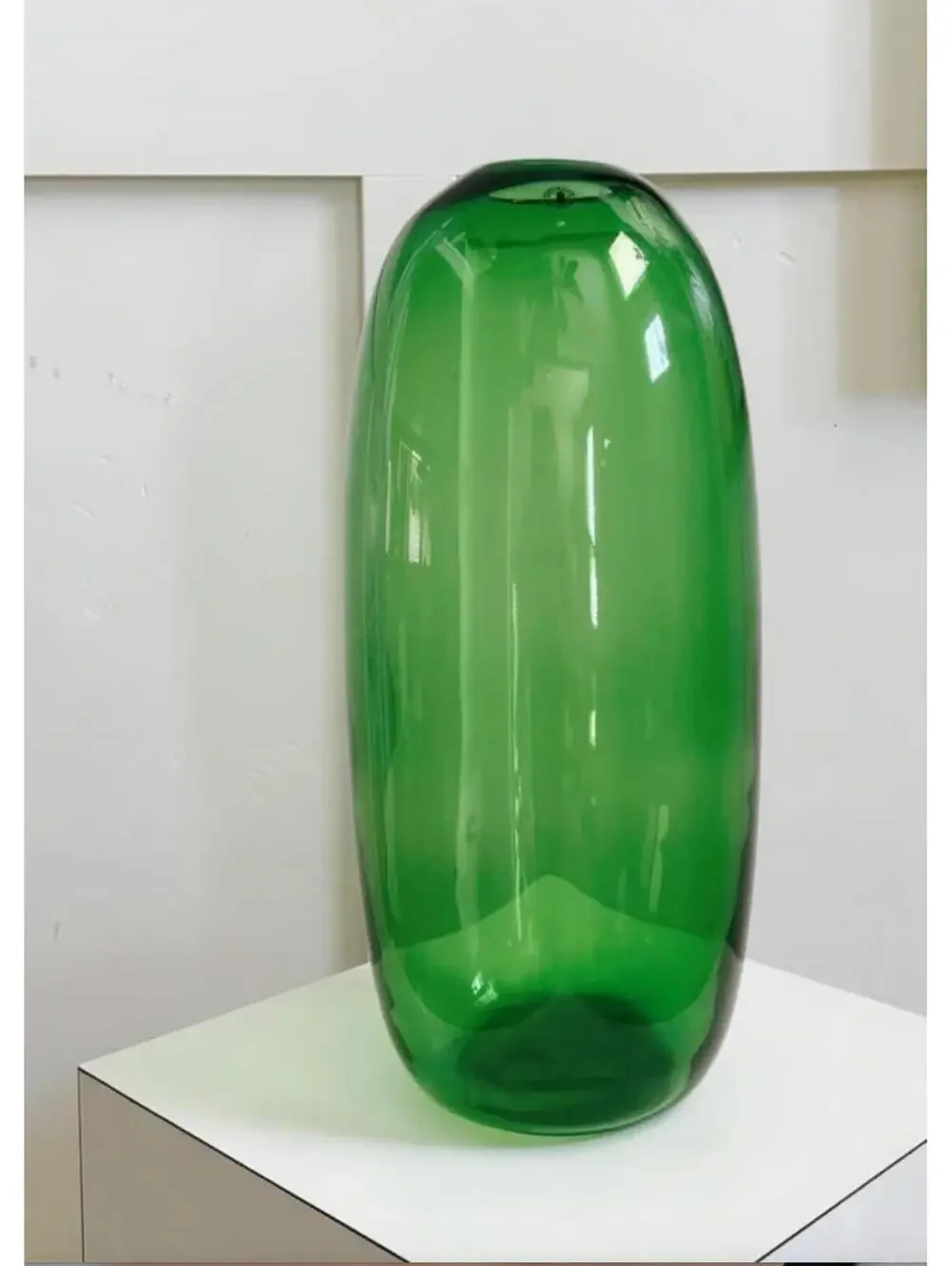 (P) Vintage IKEA Stockholm Green Glass Pill Vase Large Maria Vinka Designer Rare